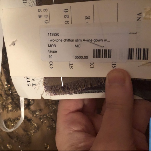 Montage Mon Cheri taupe MOB gown - Picture 5 of 7